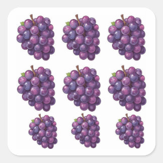 Purple Grapes Quadratischer Aufkleber