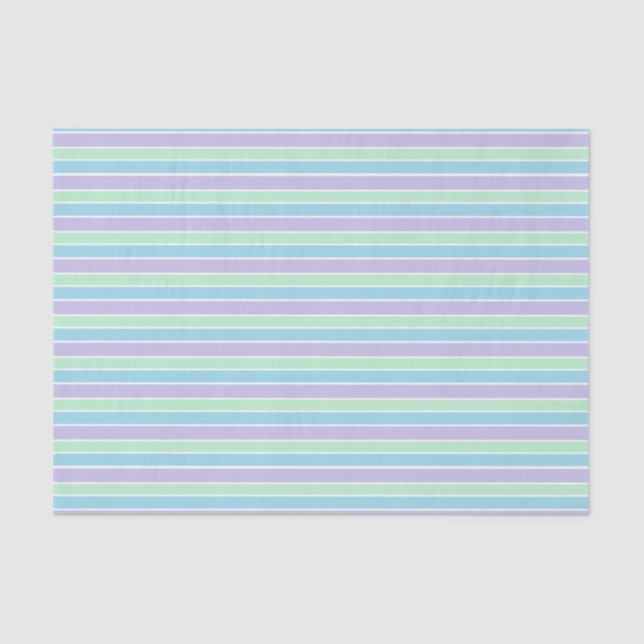 Purple, Green and Blue Pastel Stripes Seidenpapier (Vorderseite)