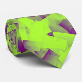 Purple Green Cubism Abstract Pattern Krawatte