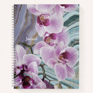 Purple Green Floral Geode Name Journal Notizbuch