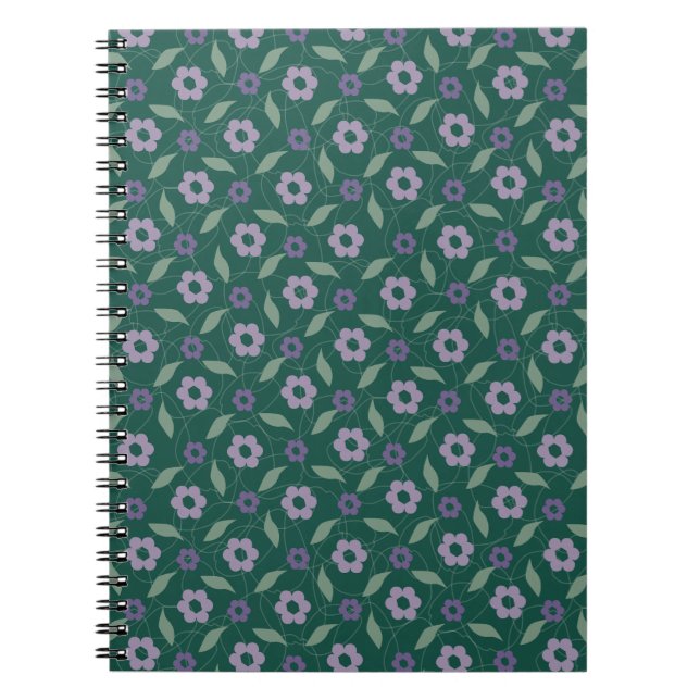 purple & green floral notebook notizblock (Vorderseite)