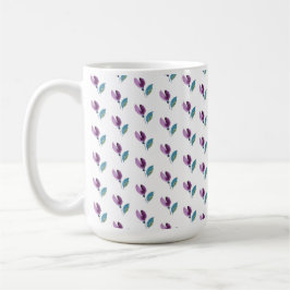 Purple Green Floral Watercolor Hand-painted Kaffeetasse