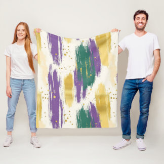 Purple Green Gold Carnival Mardi Gras Fleecedecke