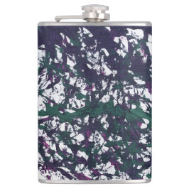 Purple, Green, Pink, Marble Artwork Flachmann