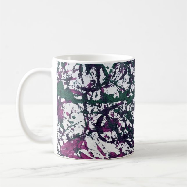 Purple, Green, Pink, Marble Artwork Kaffeetasse (Links)