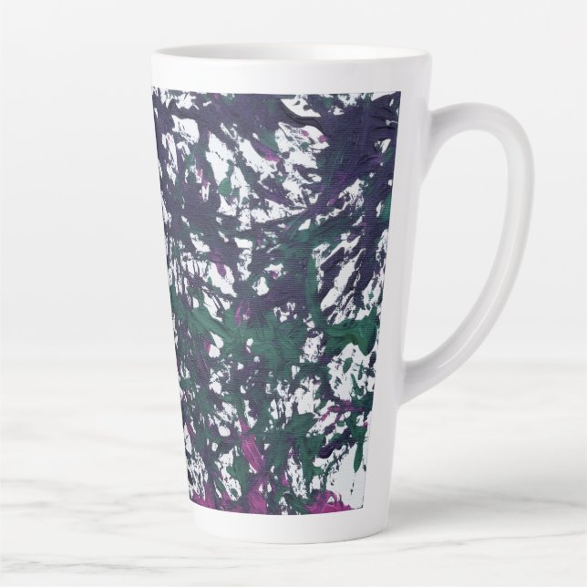 Purple, Green, Pink, Marble Artwork Milchtasse (Rechts)