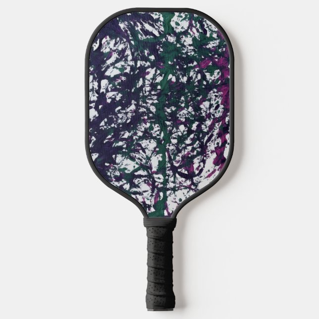 Purple, Green, Pink, Marble Artwork Pickleball Schläger (Vorderseite)