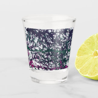 Purple, Green, Pink, Marble Artwork Schnapsglas