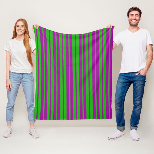 Purple Green Stylish Stripes Pattern Design  Fleecedecke (Von Creator hochgeladen)