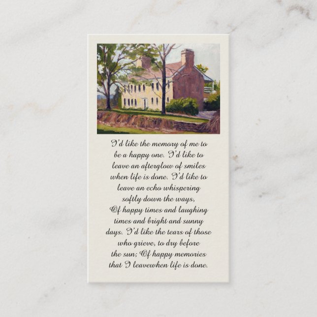 Purple Green Yellow Blue Sympathy Card Visitenkarte (Vorderseite)