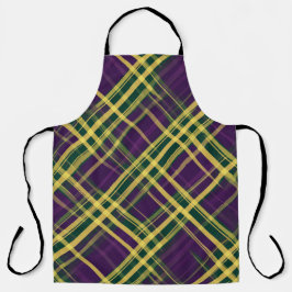 PURPLE GREEN YELLOW MARDI GRAS PLAID PATTERN SCHÜRZE