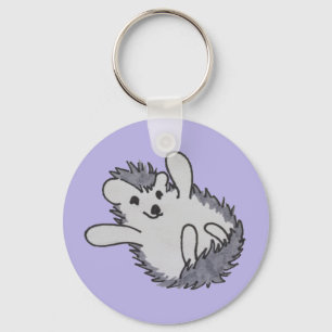 Purple Happy Hedgehog Schlüsselanhänger