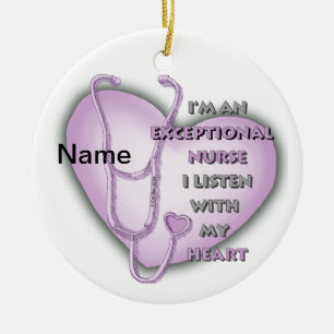 Purple Heart außergewöhnliche Krankenschwester Keramik Ornament