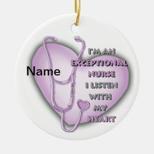 Purple Heart außergewöhnliche Pflegekraft Keramik Ornament
