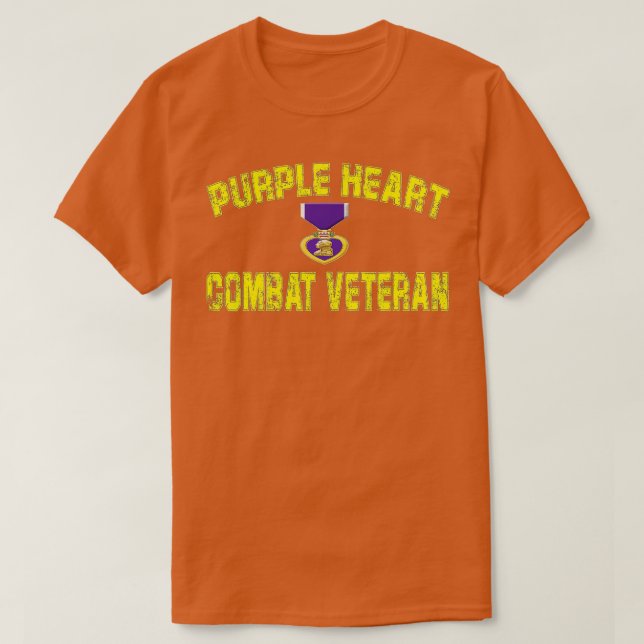 Purple Heart Combat Veteran  T-Shirt (Design vorne)