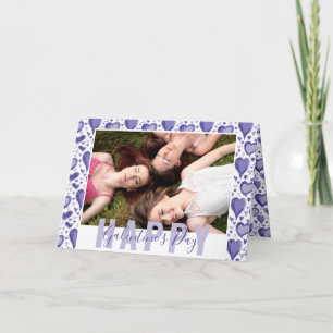 Purple Heart Galentines Tag Freund Foto Feiertagskarte