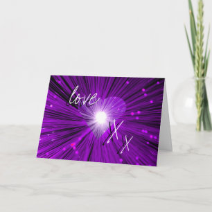 Purple Heart 'love & kisses' Valentine's Day card Feiertagskarte