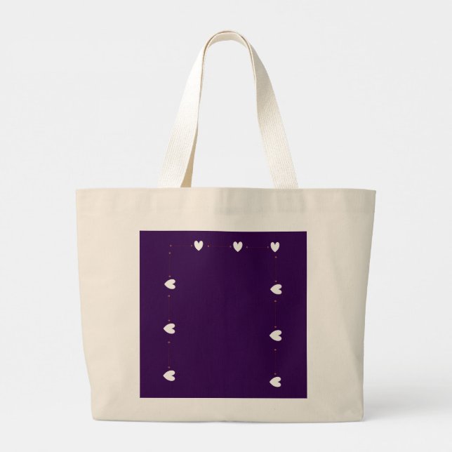 Purple Heart Tote Bag – Minimal Aesthetic Reusable Jumbo Stoffbeutel (Rückseite)