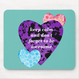 Purple heart vibrant red love mousepad