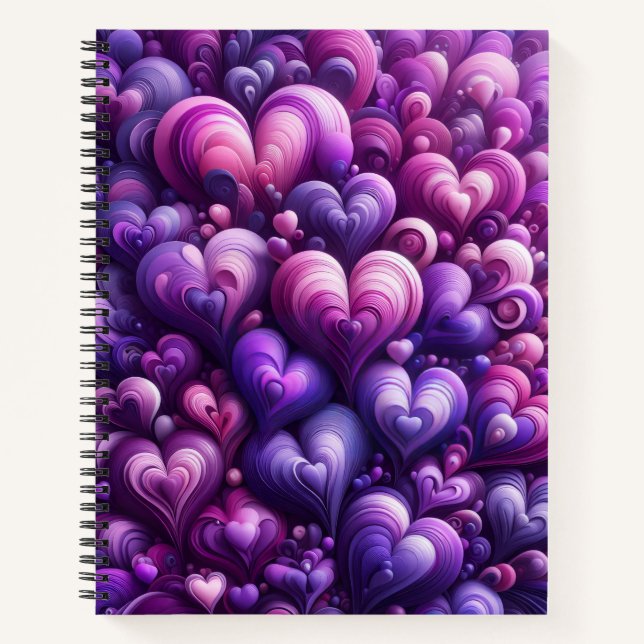 Purple Hearts Deluxe Notizbuch (Vorderseite)