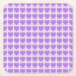 Purple Hearts Seamless Pattern Rechteckiger Pappuntersetzer