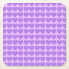 Purple Hearts Seamless Pattern Rechteckiger Pappuntersetzer