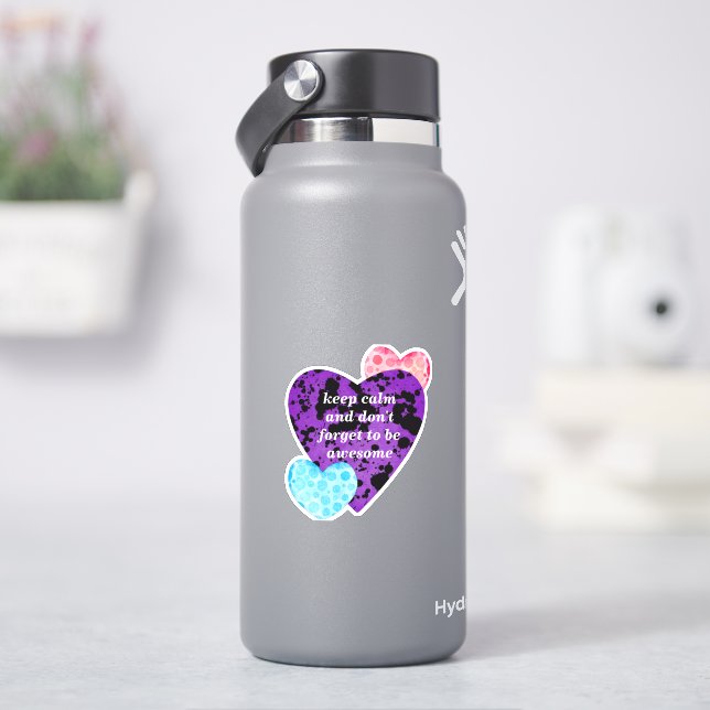 purple hearts vibrant red love aufkleber (HydroFlask)