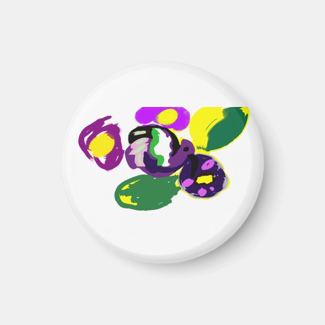 Purple hummingbird and flowers  magnet (Vorne)