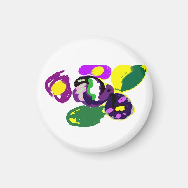 Purple hummingbird and flowers  magnet (Vorne)