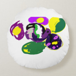 Purple hummingbird and flowers  rundes kissen