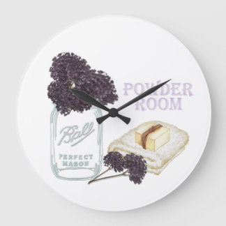 Purple Hydrangea Round Bathroom Wall Clock Große Wanduhr