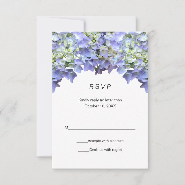 Purple Hydrangea Simple Wedding RSVP (Vorderseite)