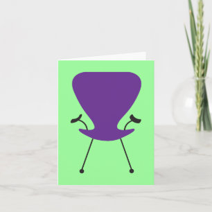 Purple-icious Retro Chair All-Purpose Note Card Karte