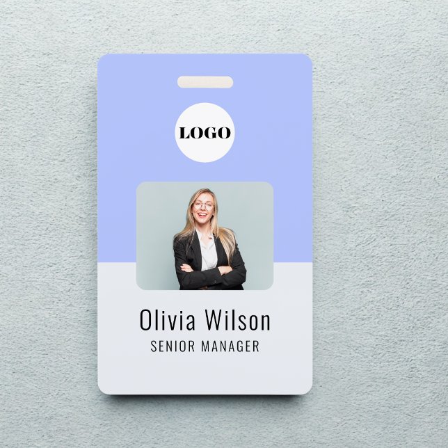 Purple ID Card | Business Logo Employee Photo Ausweis (Von Creator hochgeladen)