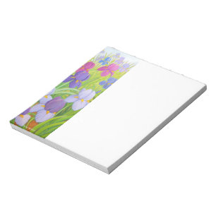 Purple Iris Flowers Floral Art Notizblock