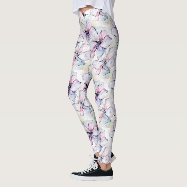 Purple Island Flowers Leggings (Links)