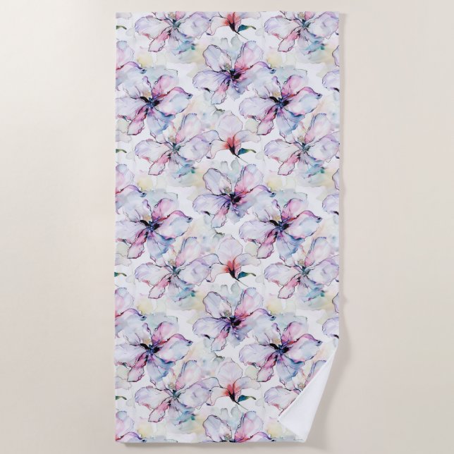 Purple Island Flowers Strandtuch (Vorderseite)