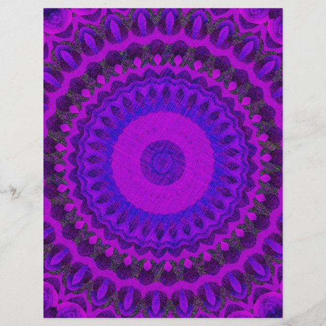 Purple Kaleidoscope Bulk Scrapbook Paper Pages Flyer (Vorne)