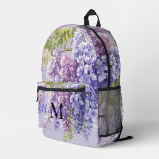 Purple Lavendel Aquarellblume Bedruckter Rucksack