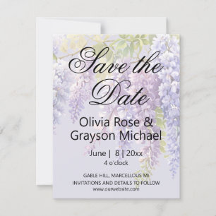 Purple Lavendel Aquarellblume Save The Date