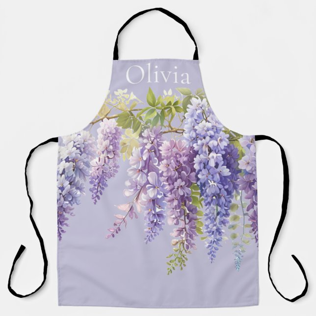 Purple Lavendel Aquarellblume Schürze (Vorderseite)