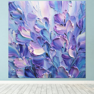 Purple Lavender Blue Petal Texture Abstract Wall A Leinwanddruck
