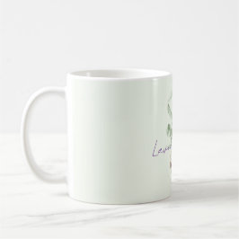 Purple Lavender Pistachio Green Floral Heart  Kaffeetasse