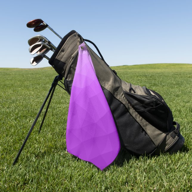 Purple laveneder gradient geometric mesh pattern golfhandtuch (Gras)