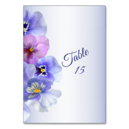 Purple Lilac Pansy Floral Rustic Wedding Party Tischnummer