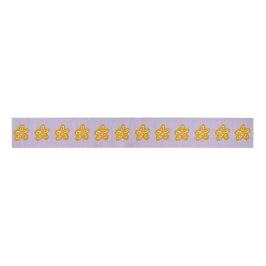 Purple Lilac Princess Golden Flowers Birthday Ripsband