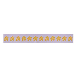 Purple Lilac Princess Golden Flowers Birthday Ripsband