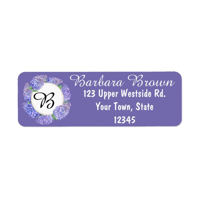 Purple Lilacs Return Address Label (Vorne)