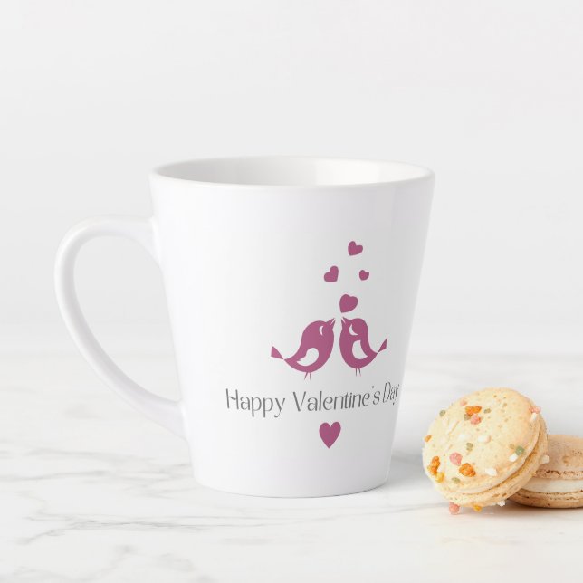 Purple Love Birds Valentine's Mug, Romantic Gift Milchtasse (Beispiel)