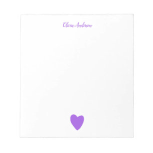 Purple Love Heart Personalized   Notepad Notizblock